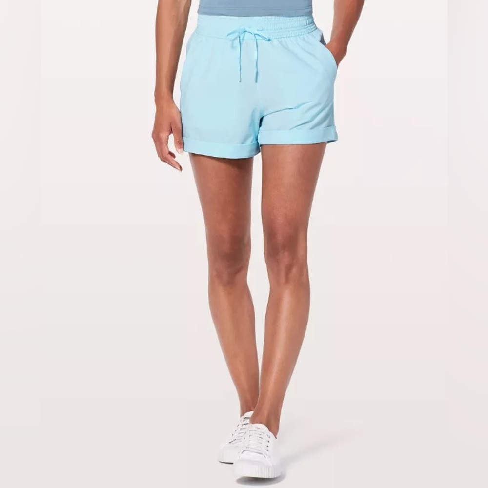 lululemon athletica Sky Blue High Waist Shorts